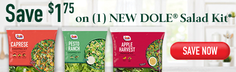 Discover the NEW DOLE® Caprese, Pesto Ranch & Apple Harvest Salad Kits.